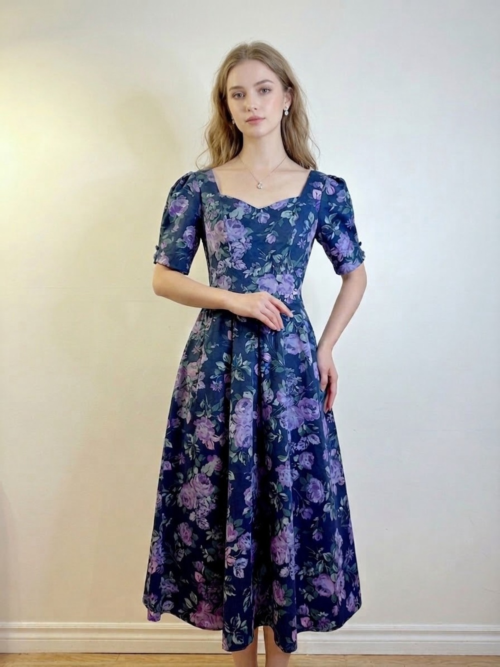 🌸 Rare Vintage Laura Ashley Floral Bow-Back Dress
